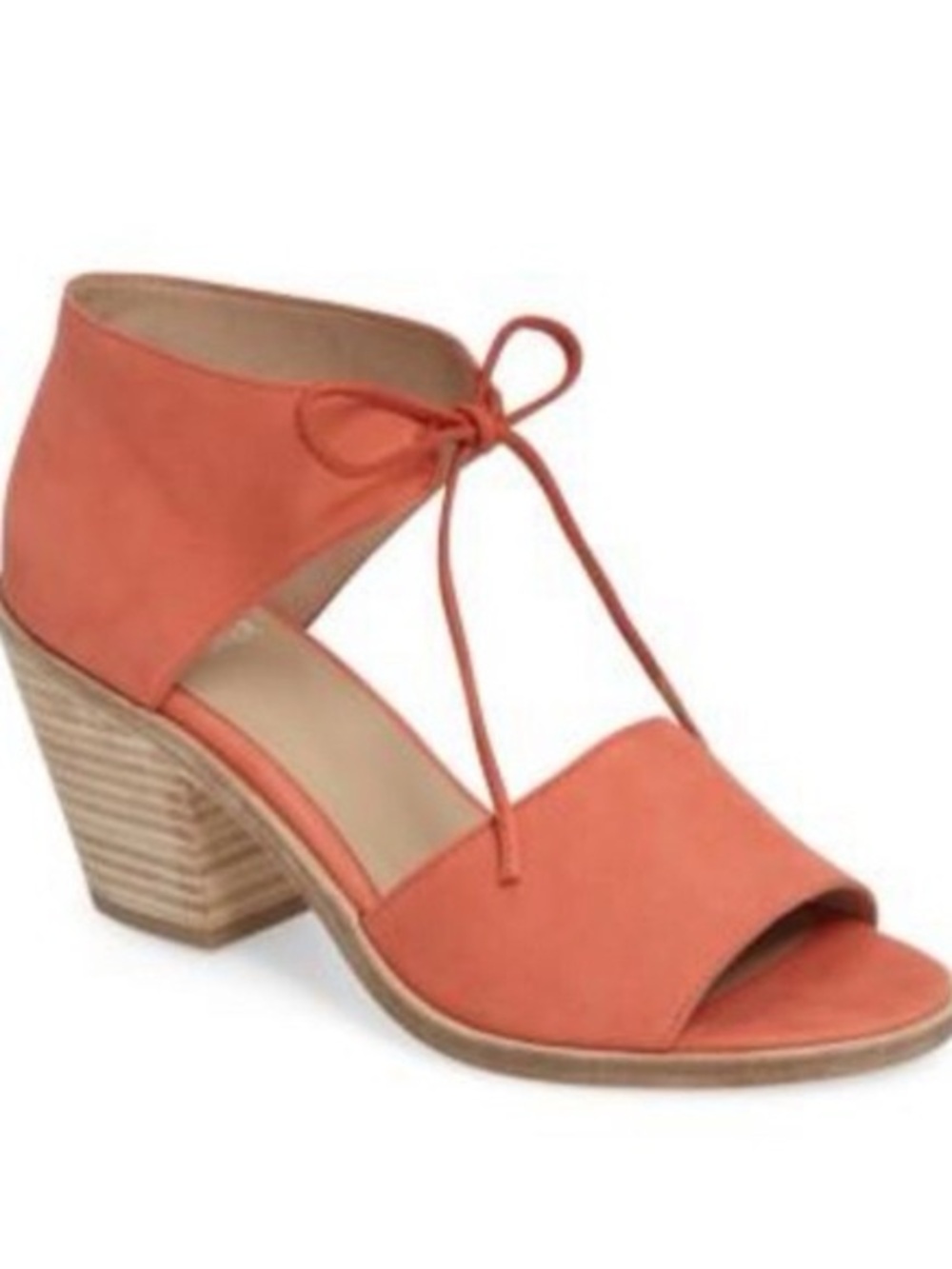 Eileen Fisher coral suede block heel sandals 7